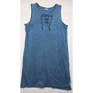 Jane and Delancy Blue Chambray Lace Up Tank Dress Size Medium